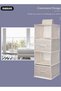 DUNISO 5-Tier Wardrobe Hanging Storage Organizer with Drawers, Dressing Room Finishing Hanging Under - 5