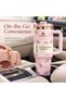 40oz Quencher H2.0 FlowState Tumbler with Handle and Straw, LoveShackFancy Rosa Beaux Pink, Vacuum I - 4