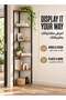 WALALLA 6-Tier Tall Corner Shelf - Freestanding Storage Organizer, Modern Corner Bookshelf & Display - 5