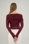 Dawn Carmen Collar Burgundy Blouse - 5