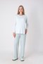 Women's Adjustable Waist Drawstring Maternity & Postpartum Pajama Set Ribbed Home Wear Set