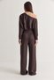 Women's Brown Boat Neck Crop Top with Drawstring Detail and Wide Leg Pants Set 602 60286771 - 7