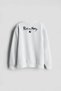 Universe Criminal Printed Hoodless Basic Oversize Unisex White Sweatshirt - 2