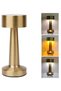 HIAS Table Lamp Metal Gold Touch Sensor - LED Rechargeable Cordless Desk Light with 3 Brightness Lev