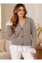 Women's Lace Sleeves V-Neck Knitwear Knitted Soft Cardigan - 3