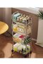 4 Tier Multi-Purpose Rolling Shelf Acrylic Trolley Organizer Transparent Color 91x32x21cm Trolley Or