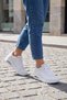 Lace-Up White Unisex Walking and Sports Shoes Sneaker 5101 - 3