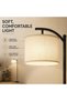 Glanfen Modern Retro Atmosphere Standing Floor Lamp LED Three-Color Adjustable Hanging Linen Lampsha - 4
