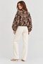 Women's Bambi̇ Pattern Front Patterned Bomber Jacket - 4