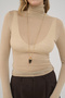 Cleo Long Sleeve Beige Turtleneck Blouse - 7
