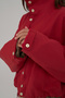Liora Buttoned Red Bomber Jacket - 8