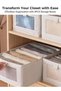 SYMURA 4 Pieces Foldable Fabric Clothing Storage Box with Steel Frame | Modern Wardrobe Organizer Cl - 3