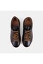 Men's Black Lace-Up Casual Textured Leather Sneaker - 6