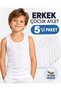 Boy's 5-Piece Advantage Pack White 100% Cotton Undershirt