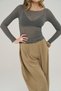 Hola Kayık Yaka Anthracite Basic Blouse - 3