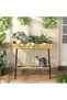 Uptyia Bamboo Plant Stand Indoor, 2 Tier Wood Small Plant Table, Tall Plant Stand for Indoor Plants, - 4