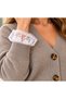 Women's Lace Sleeves V-Neck Knitwear Knitted Soft Cardigan - 4