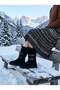 Vellor Women's Boots with Belt Buckle and Fur Inside, Genuine Leather Suede Black
