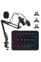 WALALLA Podcast Equipment Bundle, Audio Mixer DJ Device, All-in-One Live Sound Card with Microphone,