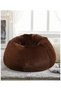 COMFY CLASSIC ADULT SOFT VELVET BROWN BEAN BAG WITH VIRGIN BEAN FILL - 3