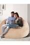 COMFY LARGE ADULT VELVET CLASSIC BEIGE/CREAM BEAN BAG - 3
