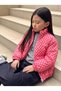 Girls' Checked Pink Coat