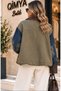 Nesi̇l Women's Oversize Imported Premium Denim Coat with Gabardine Cuffs and Fur Leather Trims on the Back - 8