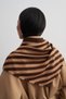 Striped Knitwear Shoulder Shawl Brown - 3