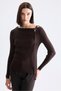 Boat Neck Accessory Knitwear Sweater 15339