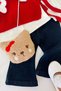 Strawberry Collar Embroidery Detailed Knitted Sweater with Bag Baby Girl Set of 4 - Red - 8