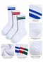 Kids Crew Socks 3 Pack - Cotton Blend Striped Athletic Socks for Boys & Girls | Best Price UAE - 3