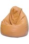 Luxe PVC Leather Bean Bag Beige 80x50cm - 2