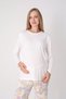 Women's Discreet Breastfeeding Detailed Maternity and Postpartum Pajama Set Leaf Patterned Cotton Home Wear Set - 5