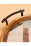 Natural And Gold Round Geometric Serving Tray 38.5x35cm - 4