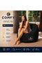COMFY & SOFT LARGE ADULT BLACK PVC BEAN BAG WITH VIRGIN BEANS FILLING