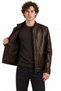 Tan Leather Men's Leather Coat - 2