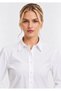 Women's White Long Sleeve Slim Shirt. - 2