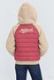 Girl's Quilted Plush Sleeve Hooded College Jacket - 4