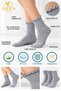 Women's Non-Elastic Grey Ruffled Seamless Socks 3-Piece / Non-Marking / Non-Tightening Socks / Cotton - 2