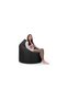 COMFY BLACK PVC LEATHER ADULT SOFT & FLUFFY BEAN BAG WITH VIRGIN BEANS FILLING - 4
