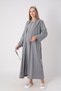 Buttoned Front Guipure Lace Hospital Discharge Maternity Nightgown and Plaid Dressing Gown Set - 2