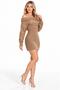 New Season Women's Boat Neck Off-The-Shoulder Soft Bearded Knitwear Mini Dress - 2