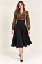 Imported Crepe Quality |   Women's Long-Sleeved Double-Breasted Collared Top, Imported Crepe Midi-Length Elegant Dress. - 3
