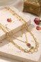 Gold Color Tulip Detailed Combination Women's Necklace