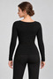 Long Sleeve Viscose Blouse with Shoulder Pleat Detail - 3