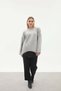 Women's Casual Knitted Crew Neck Oversize Sweater - 2