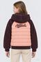 Girl's Quilted Plush Sleeve Hooded College Jacket - 4