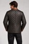Men's Black Tan Detailed Quilted Genuine Leather Jacket - 2