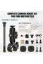 WALALLA Motorcycle Action Camera Mount Kit, Bike Handlebar Clamp Mounts, Adjustable Invisible Selfie - 2