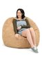 COMFY CLASSIC BEIGE SOFT VELVET ADULT BEAN BAG WITH VIRGIN BEANS FILL - 3